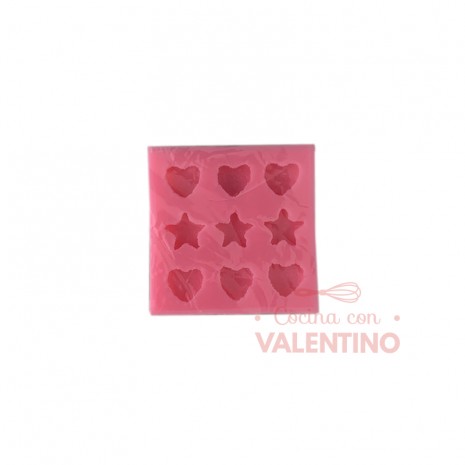 Molde Flexible Corazon x6 - Estrella x3