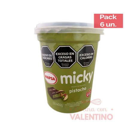 Pasta Relleno Micky Pistacho - 450 Grs - Pack 6 Un.