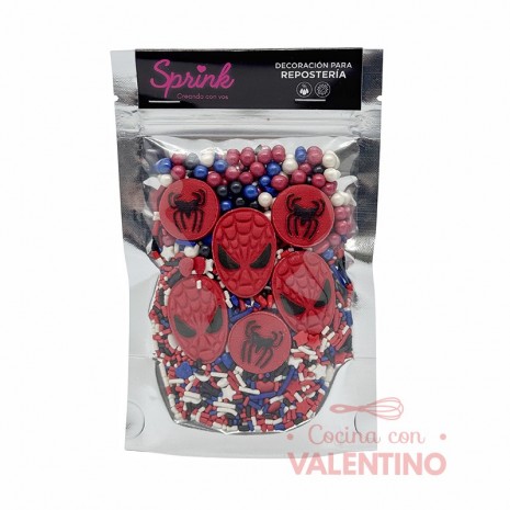 Mix Sprinkles + Formas Hombre Araña - 100 Grs