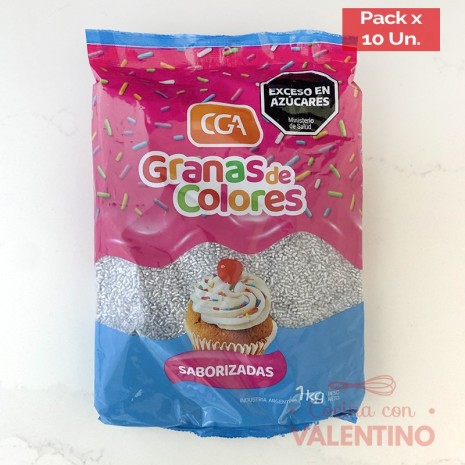 Granas Plateado - 1 Kg - Pack 10 Un.