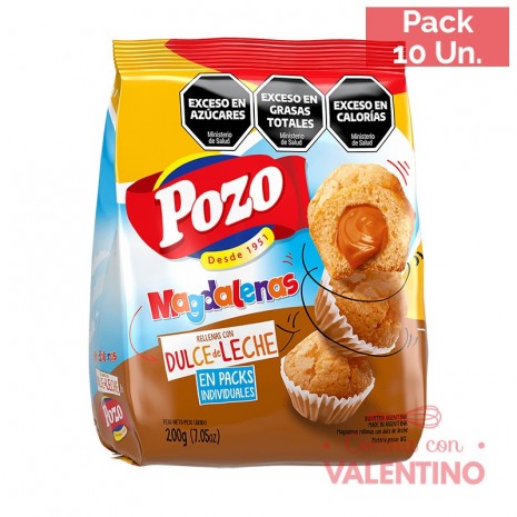 Magdalenas Pozo Rellena DDL - 200 Grs - Pack 10 Un.