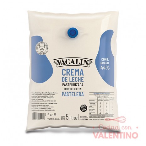 Crema de Leche Vacalin 44% - 5 Lt