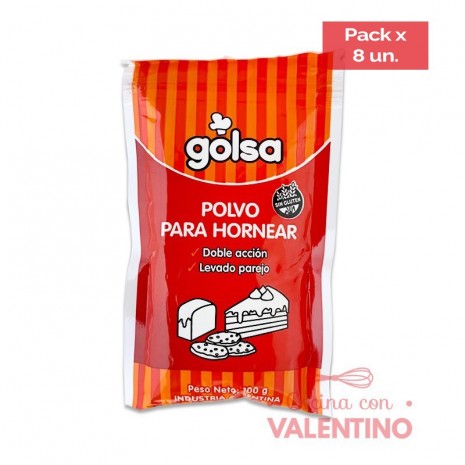 Polvo de Hornear Golsa SIN TACC - 100 Grs - Pack 8 Un.