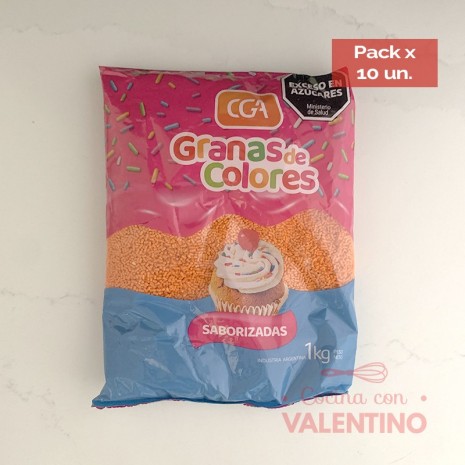 Granas Naranja - 1 Kg - Pack 10 Un.
