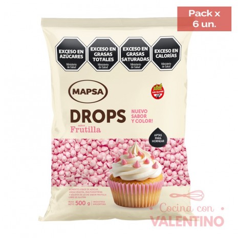 Chip Gota Mapsa Drops Frutilla - 500 Grs - Pack 6 Un.