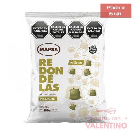 Bombon Redondelas Mapsa Pistacho - 500 Grs - Pack 6 Un.