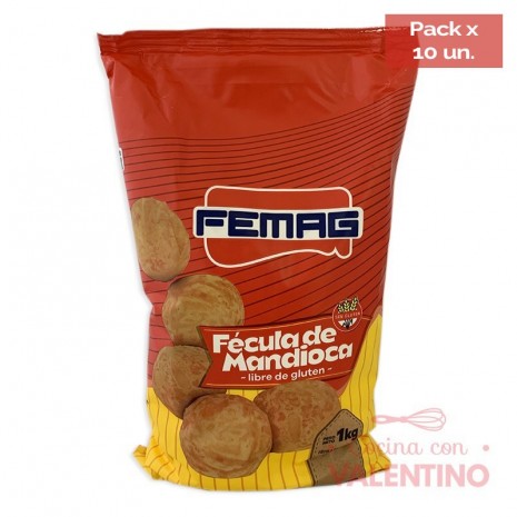 Fecula de Mandioca Femag SIN TACC - 1 Kg - Pack 10 Un.