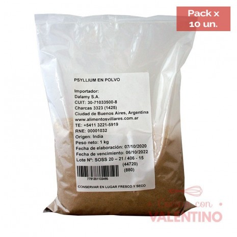 Psyllium - 1 Kg - Pack 10 Un