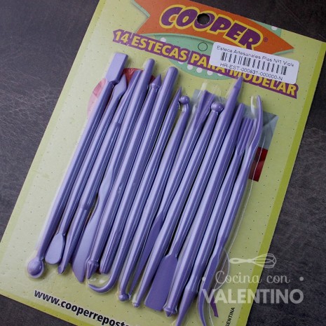 Esteca Artesanales Cooper Plastico Nº1 Violeta 14un