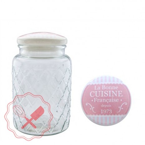 frasco vidrio tapa rosa