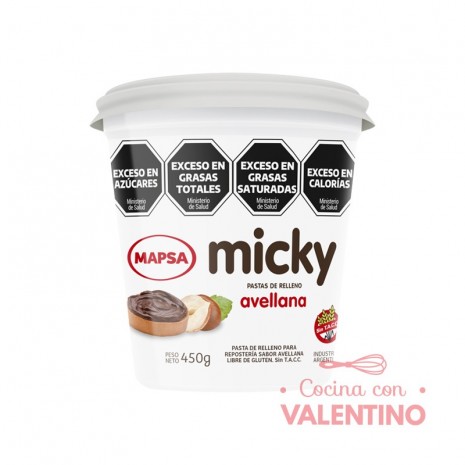 Pasta Relleno Micky Avellana - 450 Grs