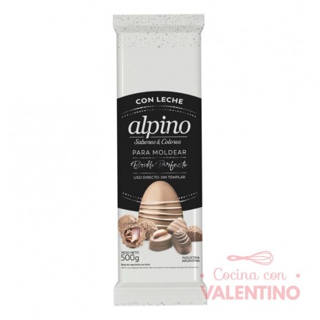 Baño de Moldeo Alpino Tableta Leche - 500 Grs