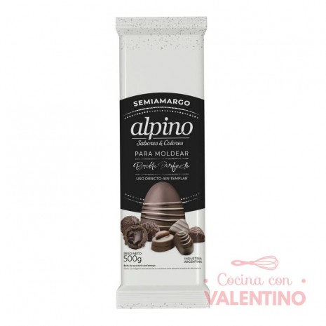 Baño de Moldeo Alpino Tableta Semiamargo - 500Grs