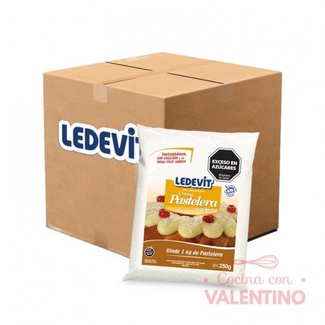 Crema Pastelera En Frio - Caja x 12 Ledevit 250Grs