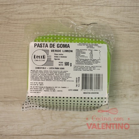 Pasta de Goma Verde Limon - 500Grs