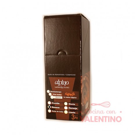 Baño de Moldeo Sabor y Color Banana Alpino - Caja 3 Kg (6u)