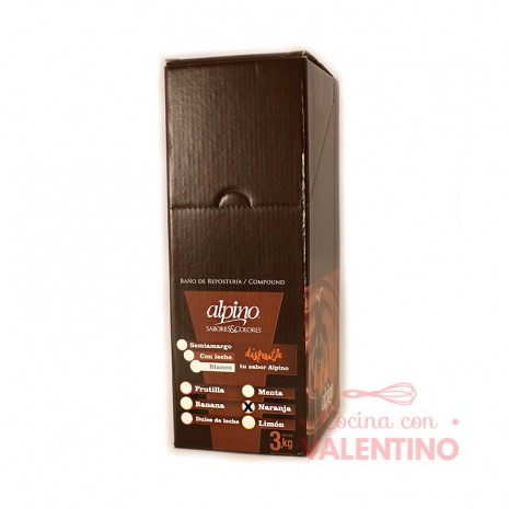 Baño de Moldeo Sabor y Color Naranja Alpino - Caja 3 Kg (6u)